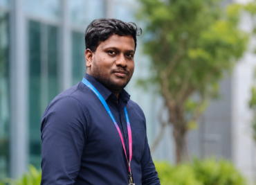 Ragavendran in Blue shirt